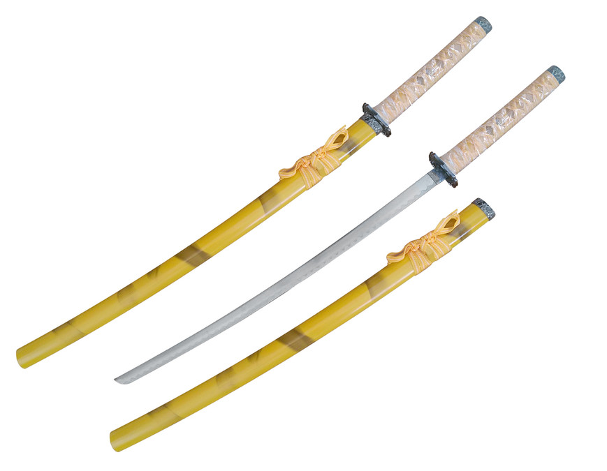 40" Yellow Katana Samurai Sword w/ Stainless Steel Blade