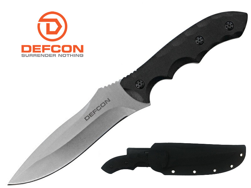 Defcon Knife 11.3" D2 Tool steel Full Tang Fixed Blade with Snap Sheath