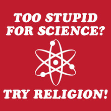 Too Stupid for Science? Try Religion! T Shirt BlackSheepShirts 