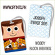 Woody Block bagtag