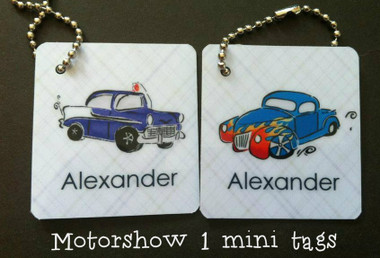 Motor Show mini tags