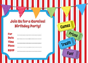 carnival themed invitations