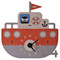 Modern Moose 3D Wall Clock (front on view) - Tugboat
