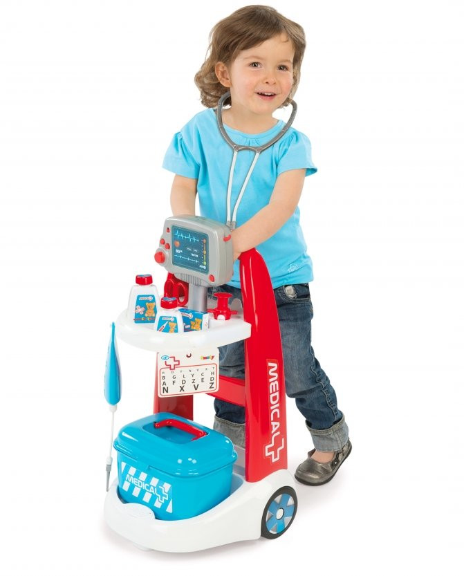smoby doctor trolley playset