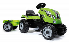 Smoby Farmer XL Green Tractor & Trailer Ride On Pedal Toy setup ready for use