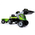 The Smoby Farmer Max ride on tractor includes a digger and trailer and is great for children! 710109