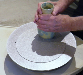 10 inch grinding disc in use