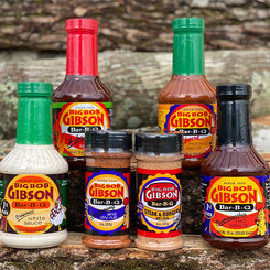 One each of: Red Sauce, White Sauce, Mustard, Habanero, All- Purpose Seasoning, Steak Rub