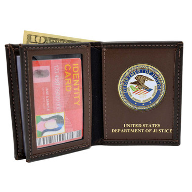 U S Department of Justice Medallion Bi-fold Men's Leather Wallet ...