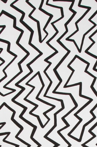 Staccato Geometric Wallpaper in Black  (On paper--Double roll)