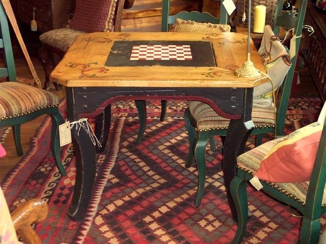 Rustic game discount table and chairs