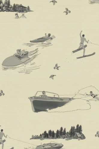 Lake McCall on Grasscloth