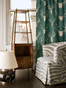 Inspiration!  Teal fabric is now discontinued but Antlers wallpaper comes in teal.  