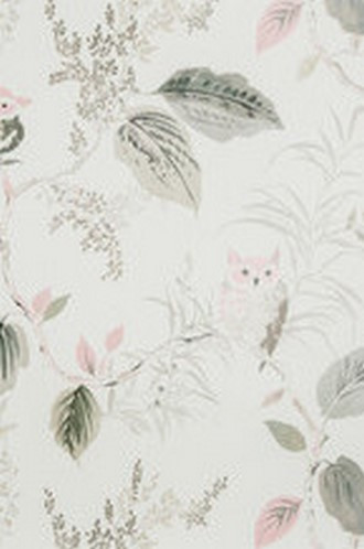 Owlish Wallpaper in Blush (Double Roll)