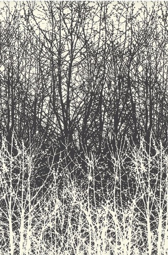 Birches Wallpaper in Black & White