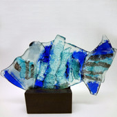 Legacy Handmade Glass Arts - Embeded Natural Colors - Antique  Decor - 004f