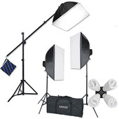 Kaezi Studio FX H9004SB2 2400 Watt Large Photography Softbox Continuous Photo Lighting Kit
