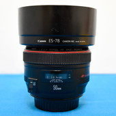 Canon EF 50mm 1:1.2 L USM Lens w/ES-78 50MM 1.2 L EF USM Pro Hood
