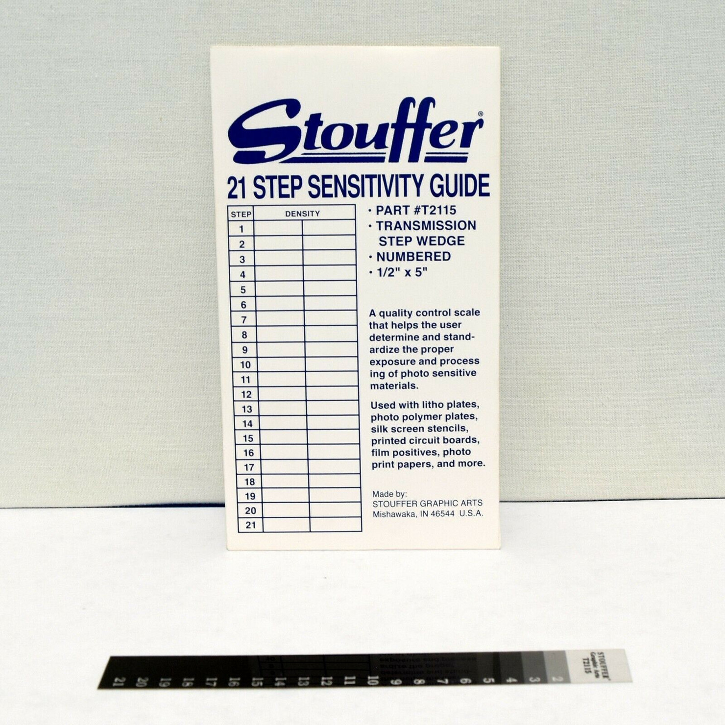 Stouffer T2115 Sensitivity 21 steps Guide 1/2