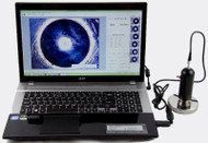 Phase II PHT-5000 Optical Brinell Hardness Video Measurement System Shown With Laptop. Brystar Metrology Tools