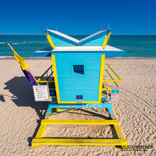 Blue Lifeguard Stand - Miami Beach, FL