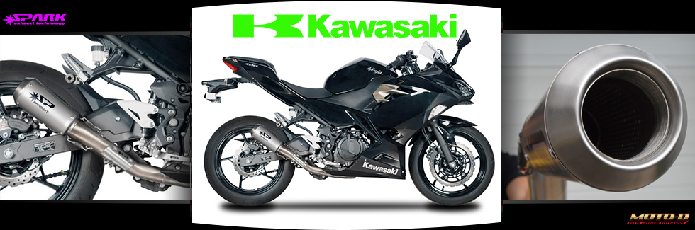 Spark Kawasaki Ninja 400 Dark Konix Slip On Exhaust Moto D Racing