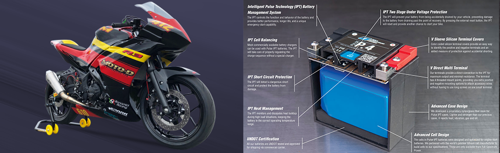 Buy Full Spectrum Pulse P16S Lithium Motorcycle Battery | MOTO-D Racing