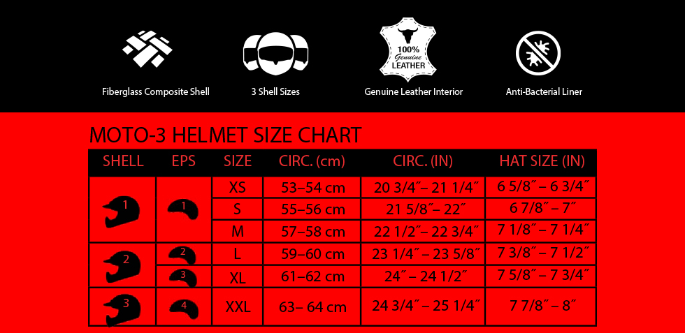 bell moto-3 size chart at moto-d racing