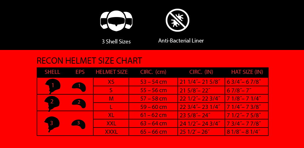 bell recon size chart at moto-d racing