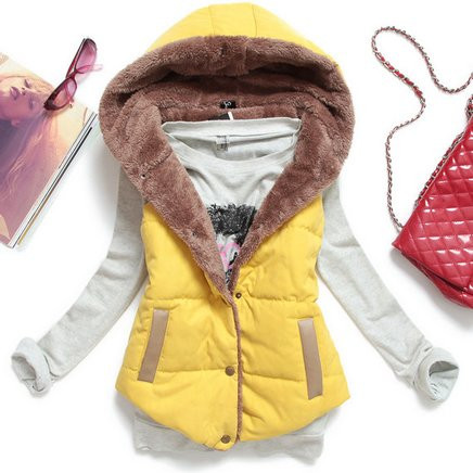 quilted vest with hood