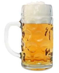 Personalized Glass Beer Mug with Dimples
