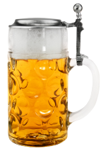 Oktoberfest Dimpled German Glass Beer Stein