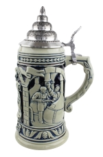 Celebrate your German heritage with this gorgeous ceramic beer stein Ceramic beer stein with cobalt lid