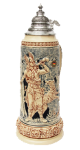 German stein collecting is a fun hobby and our wide selection of collectible steins is perfect for beginners or experts Collectible German Beer Stein Featuring Arminius with Horn Design
