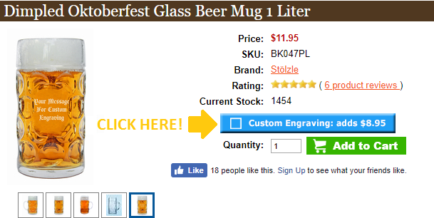 Step 1 to Ordering a Personalized Beer Mug