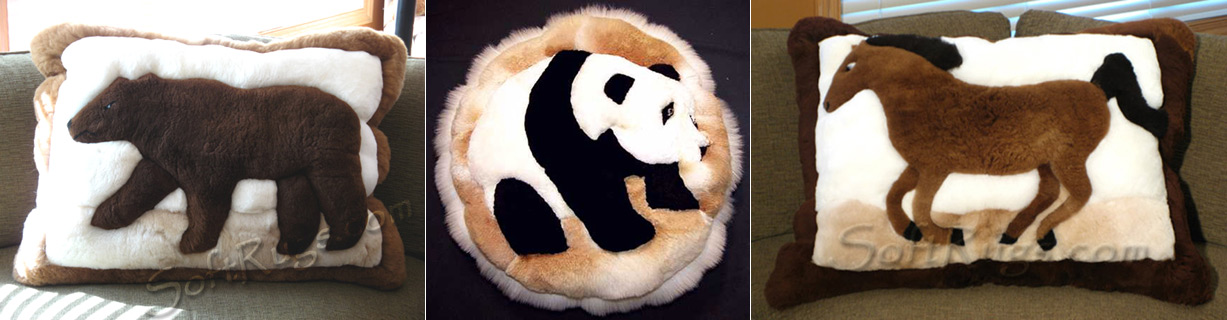 Animal pattern alpaca fur pillows
