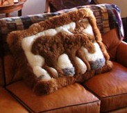 Original Alpaca Fur Moose Pattern Pillow