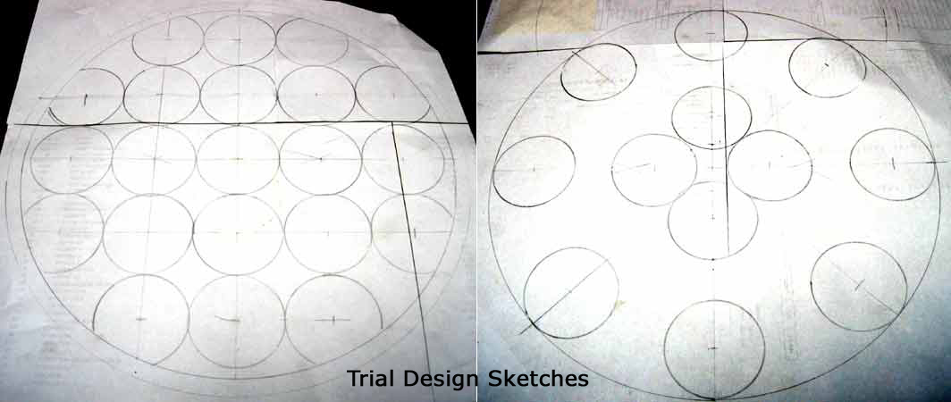 Sketches for design of custom white alpaca area rug
