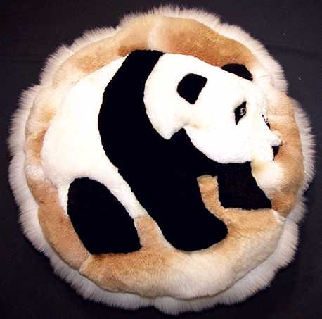 Giant Panda Pattern Round Alpaca Pillow
