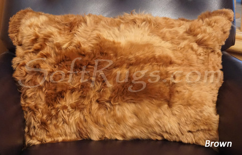 16 x 24 Suri Alpaca Solid Brown Pillow Cover