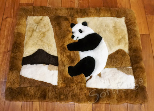 Panda In Tree Alpaca Fur Rug (out of stock)