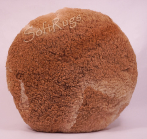 Solid Beige Round Alpaca Pillow (Out of Stock)