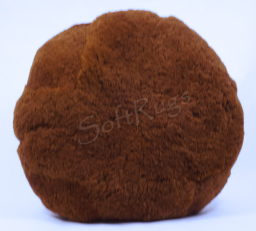 (On Sale) Solid Brown Round Alpaca Pillow  20in