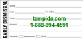 Early Dismissal Book with duplicate copy for your records