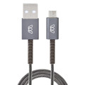 MOS Spring Charge and Sync Micro USB Cable - Aluminium heads and woven cable - 90cm
