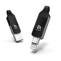 Adam Elements iKlips Duo+ Apple Lightning and USB 3.1 Flash drive - backup, playback video, audio and more - iPhone or iPad, 32GB, Black