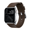 Nomad Horween Genuine Leather Strap for Apple Watch 44/45/49mm, Rustic Brown with Silver hardware