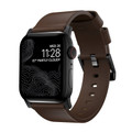 Nomad Horween Genuine Leather Strap for Apple Watch 44/45/49mm, Rustic Brown with Black hardware