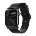 Nomad Horween Genuine Leather Strap for Apple Watch 45/49mm, Black with Black hardware