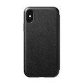 Nomad Horween Leather Rugged Folio Wallet case - genuine leather - iPhone X / XS, Black